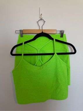 Set! Beyond yoga spacedye biker shorts & slim racerback crop tank